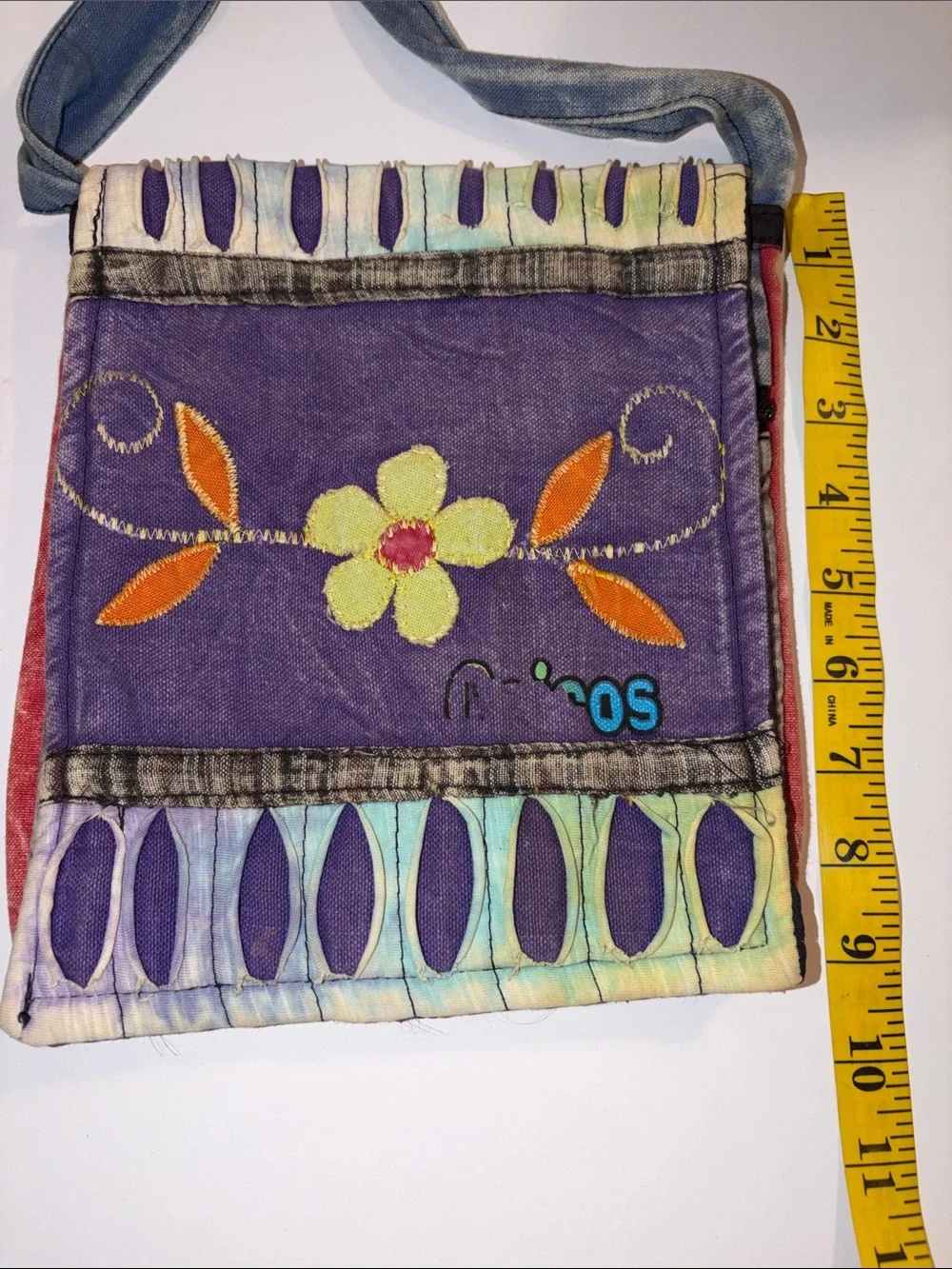 India Boutique 100% Cotton Colorful Boho Panels Crossbody with Adjustable Strap